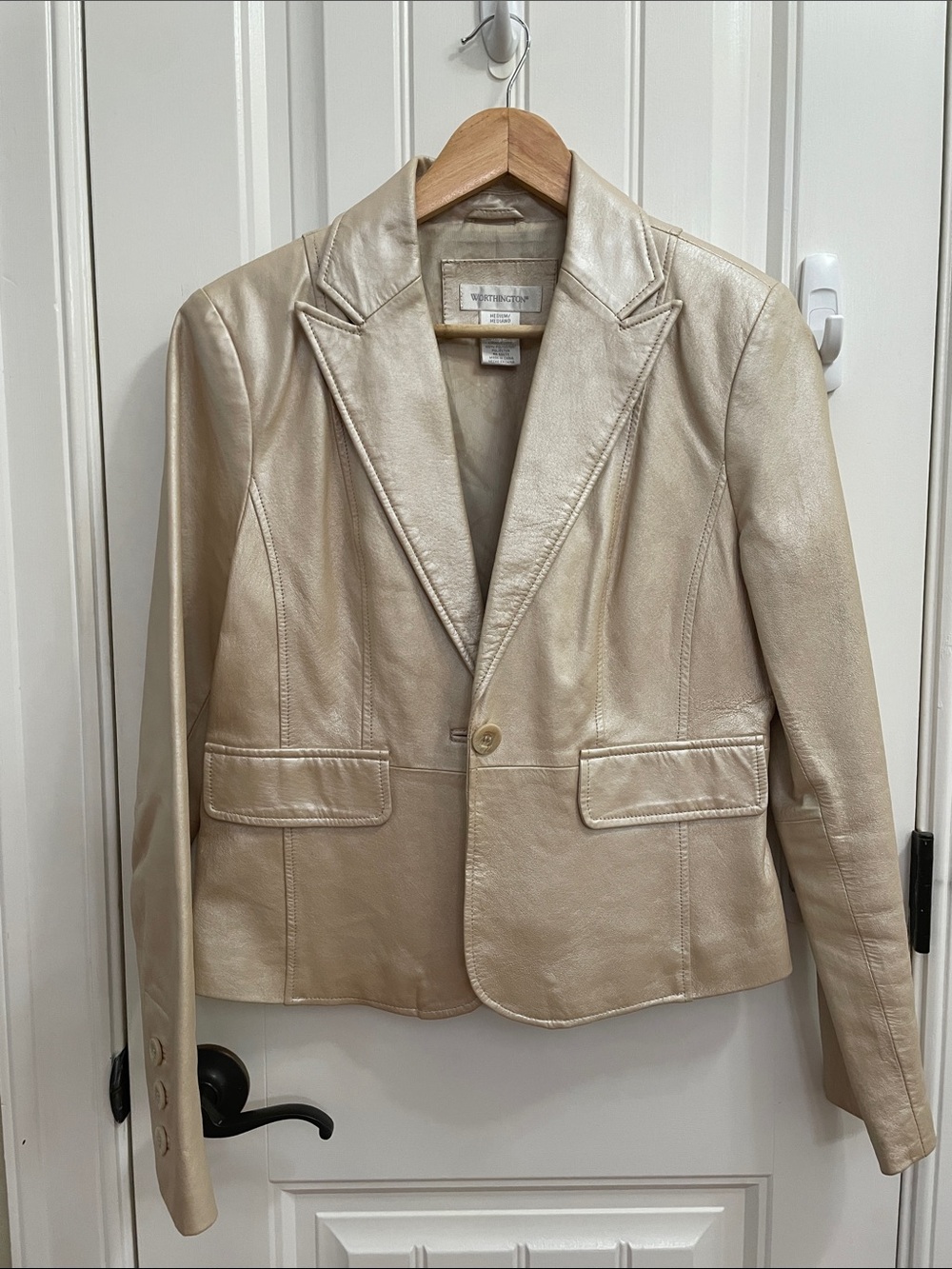 Worthington Champagne Leather Blazer